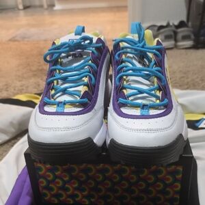 Fila Men White, Purple, and Blue Sneakers